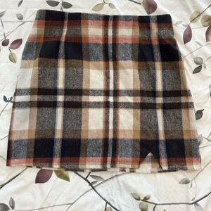 SHEIN Multicolor Plaid Mini Skirt